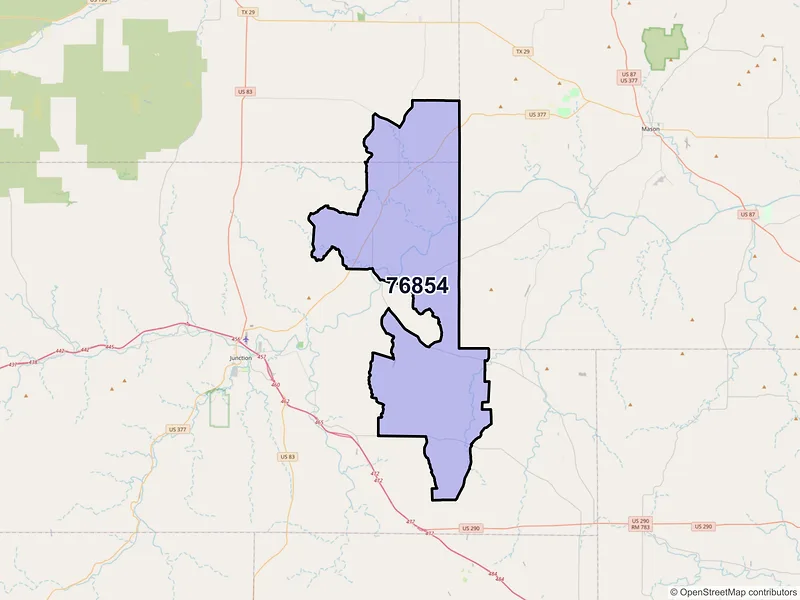 Map of ZIP Code 76854 — London, TX