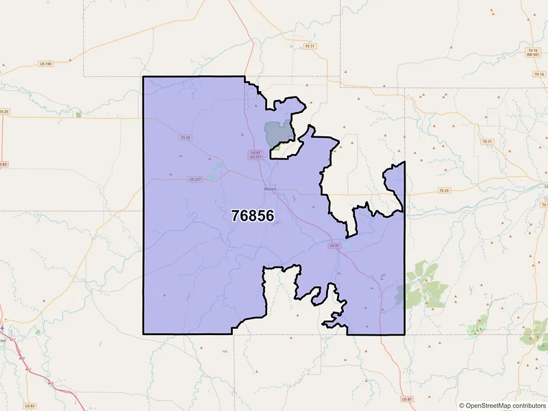 Map of ZIP Code 76856 — Mason, TX