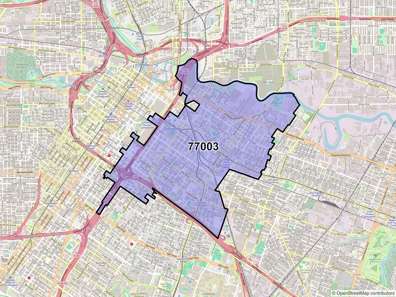 Map of ZIP Code 77003 — Houston, TX