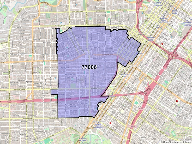 Map of ZIP Code 77006 — Houston, TX