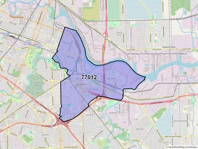 Map of ZIP Code 77012 — Houston, TX