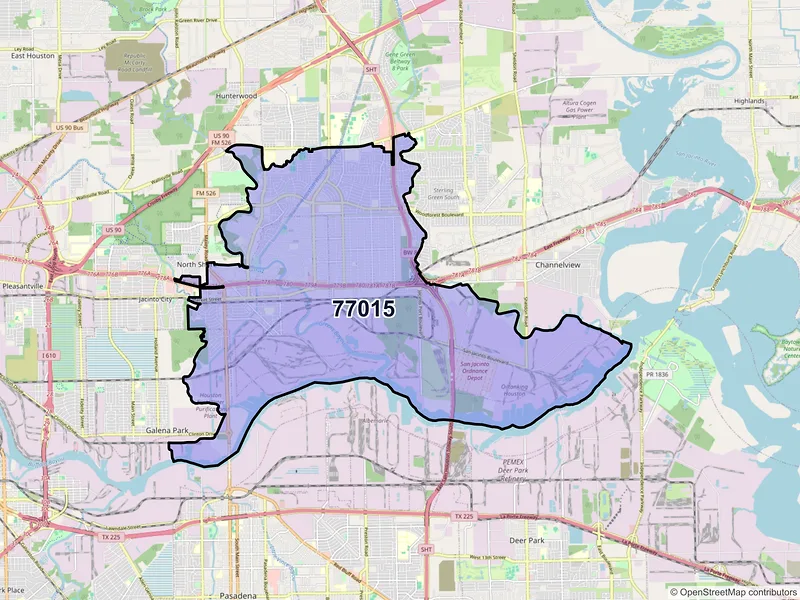 Map of ZIP Code 77015 — Houston, TX