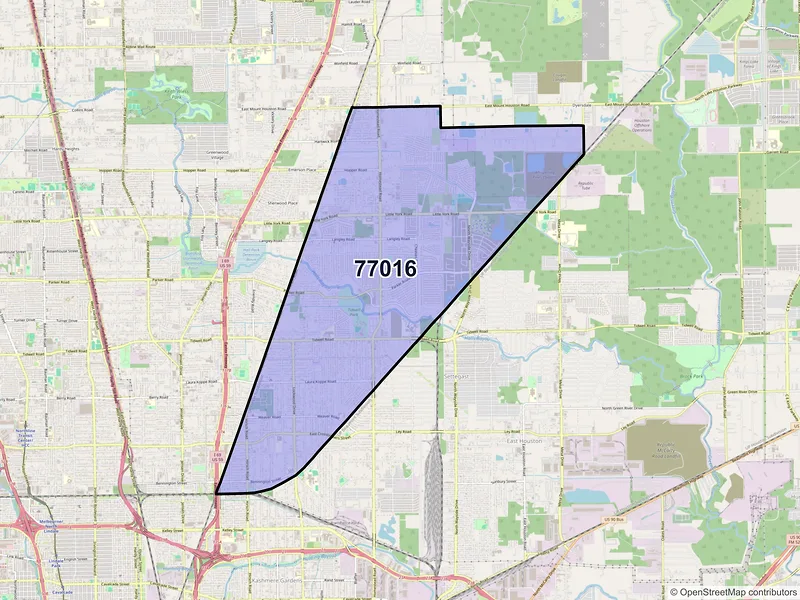 Map of ZIP Code 77016 — Houston, TX