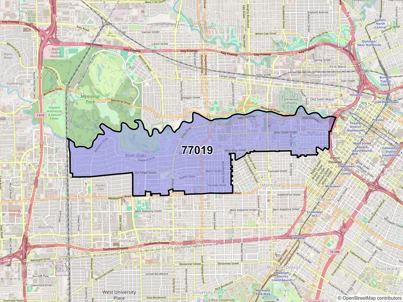 Map of ZIP Code 77019 — Houston, TX