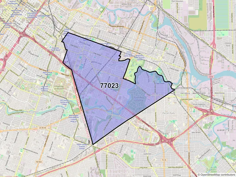 Map of ZIP Code 77023 — Houston, TX