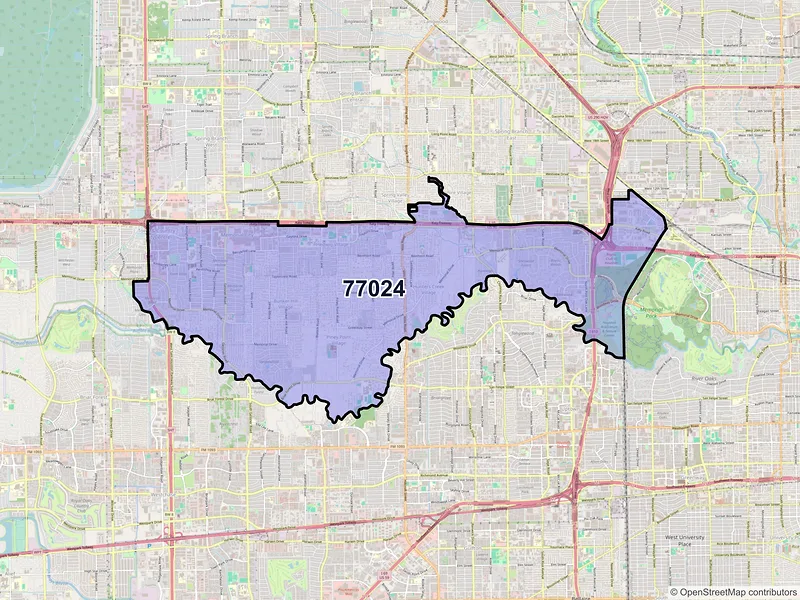 Map of ZIP Code 77024 — Houston, TX