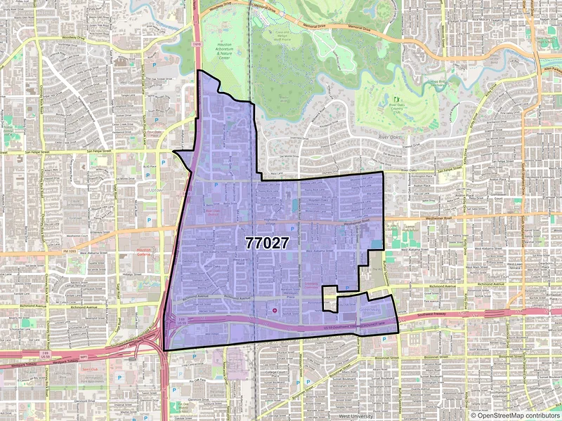 Map of ZIP Code 77027 — Houston, TX