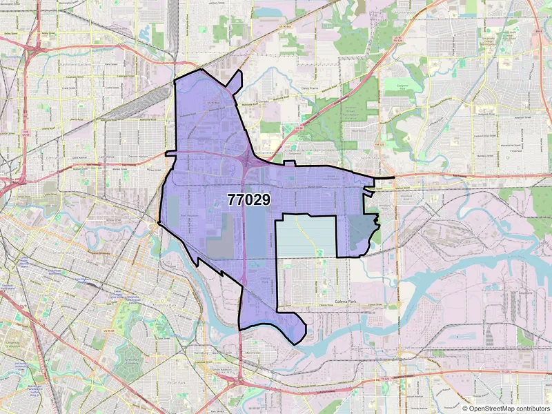 Map of ZIP Code 77029 — Houston, TX
