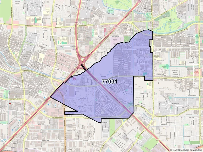 Map of ZIP Code 77031 — Houston, TX