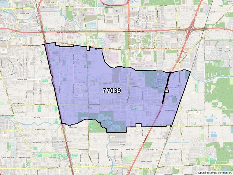 Map of ZIP Code 77039 — Houston, TX