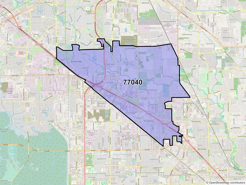 Map of ZIP Code 77040 — Houston, TX