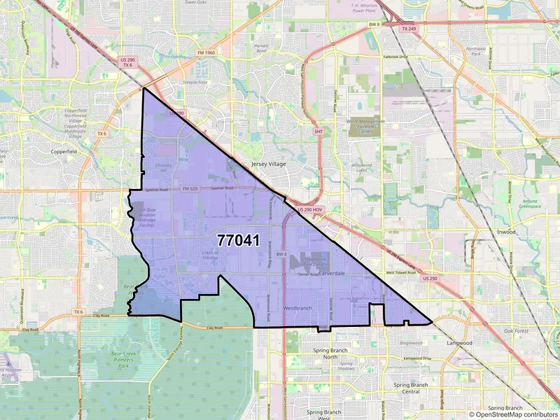 Map of ZIP Code 77041 — Houston, TX
