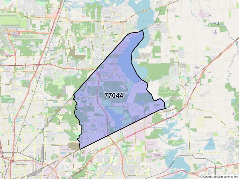 Map of ZIP Code 77044 — Houston, TX