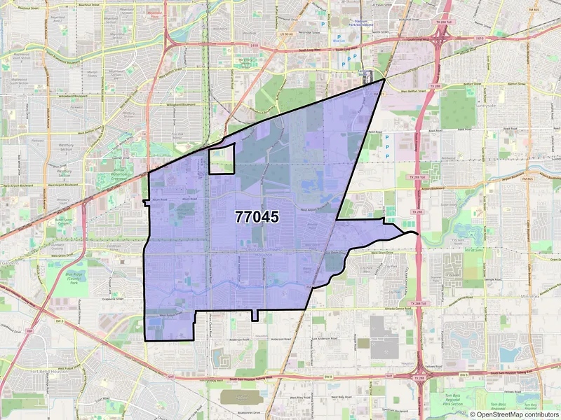 Map of ZIP Code 77045 — Houston, TX