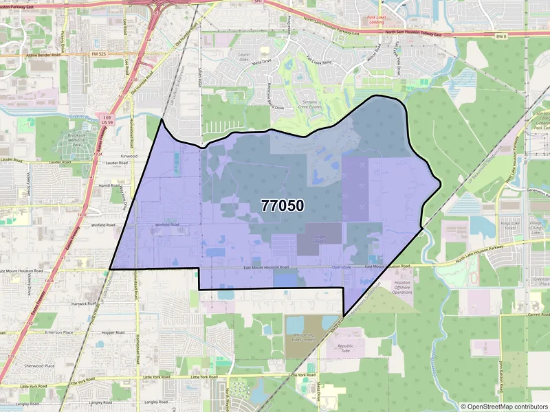 Map of ZIP Code 77050 — Houston, TX