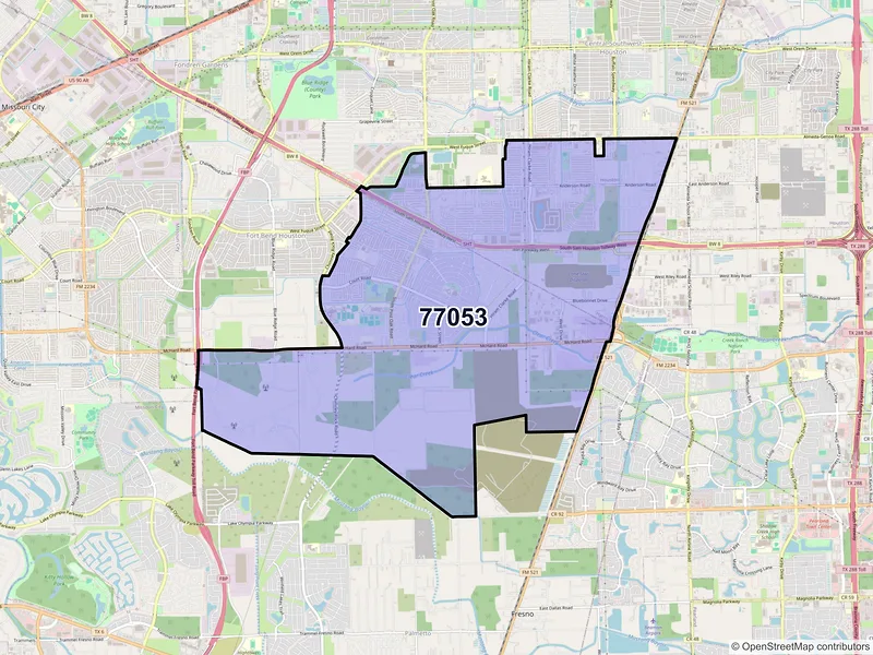 Map of ZIP Code 77053 — Houston, TX