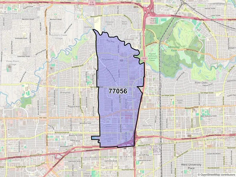 Map of ZIP Code 77056 — Houston, TX