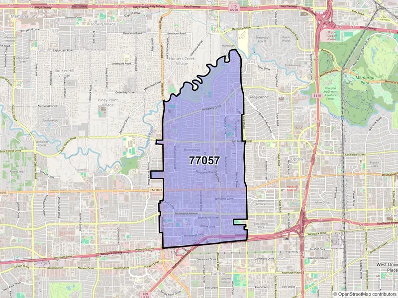 Map of ZIP Code 77057 — Houston, TX