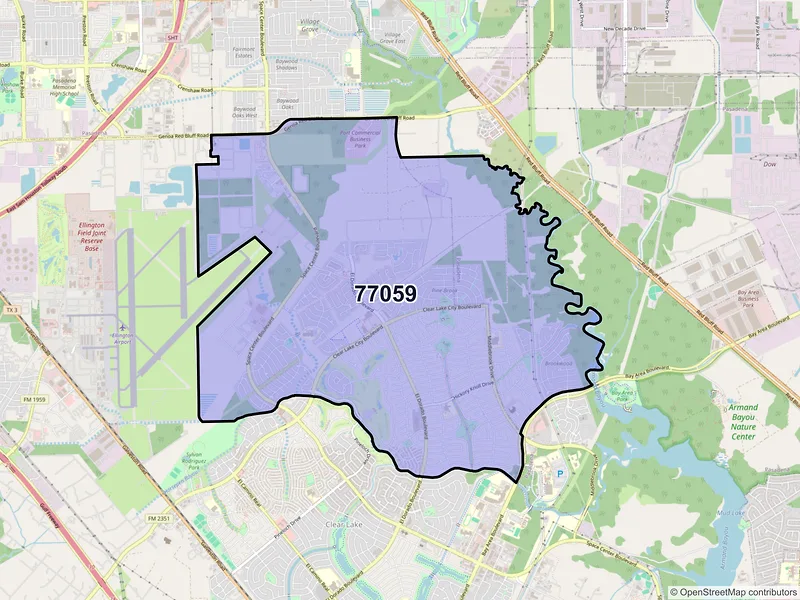 Map of ZIP Code 77059 — Houston, TX