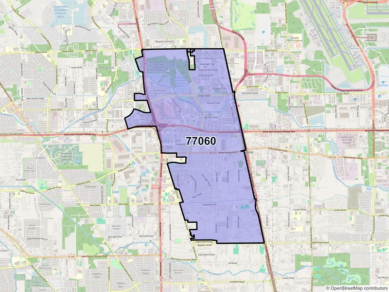 Map of ZIP Code 77060 — Houston, TX