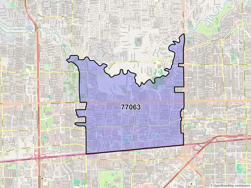 Map of ZIP Code 77063 — Houston, TX