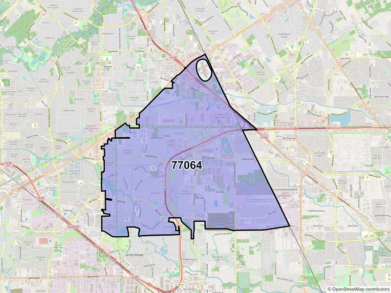 Map of ZIP Code 77064 — Houston, TX