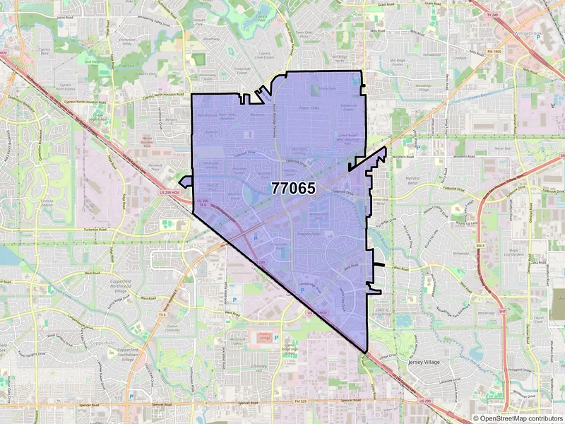 Map of ZIP Code 77065 — Houston, TX