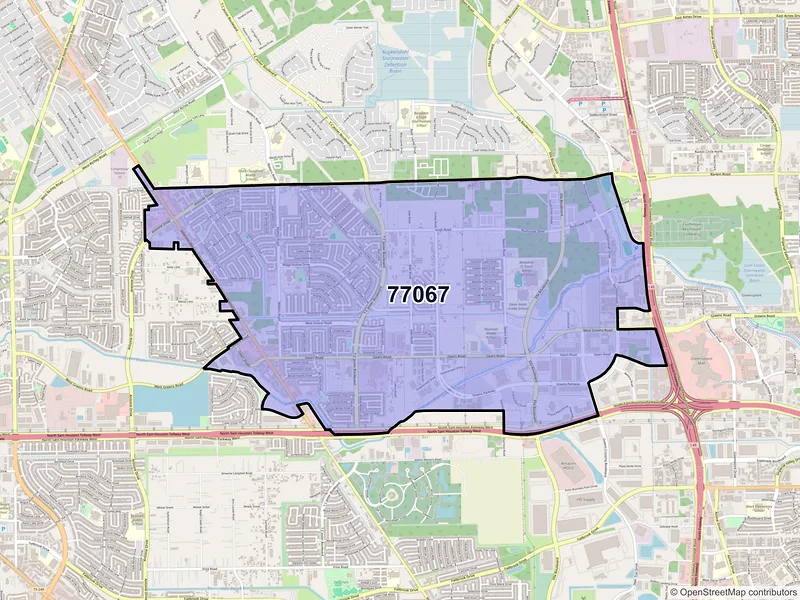 Map of ZIP Code 77067 — Houston, TX