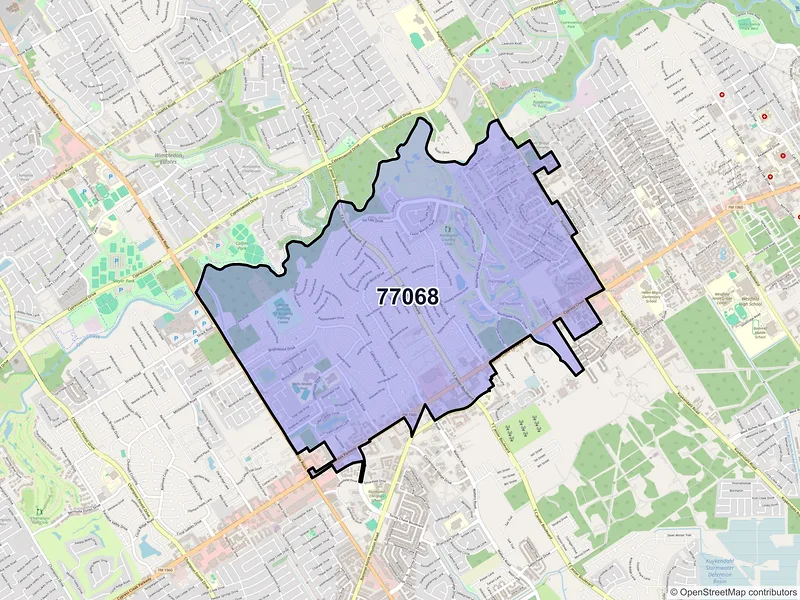 Map of ZIP Code 77068 — Houston, TX