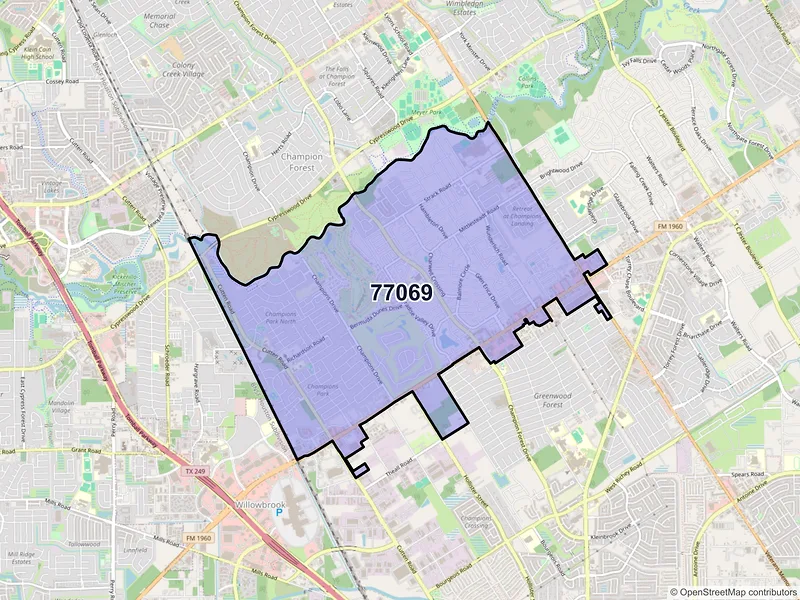Map of ZIP Code 77069 — Houston, TX