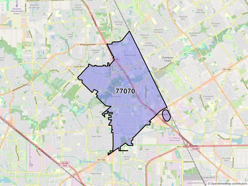 Map of ZIP Code 77070 — Houston, TX