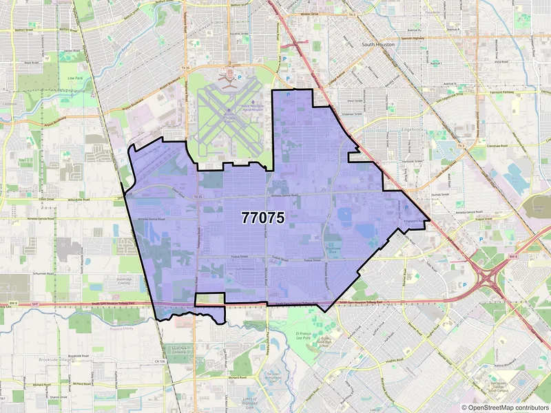 Map of ZIP Code 77075 — Houston, TX