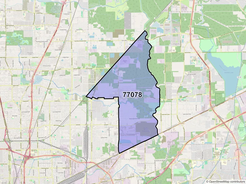 Map of ZIP Code 77078 — Houston, TX