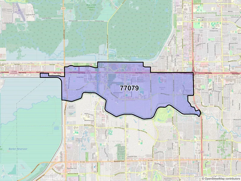 Map of ZIP Code 77079 — Houston, TX