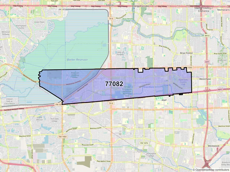 Map of ZIP Code 77082 — Houston, TX