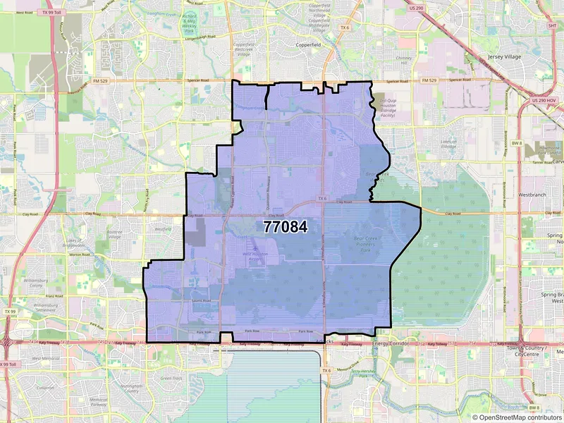 Map of ZIP Code 77084 — Houston, TX