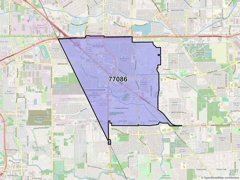 Map of ZIP Code 77086 — Houston, TX
