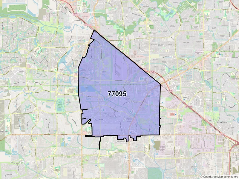 Map of ZIP Code 77095 — Houston, TX