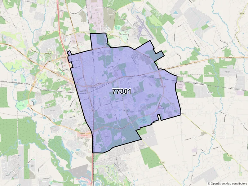 Map of ZIP Code 77301 — Conroe, TX