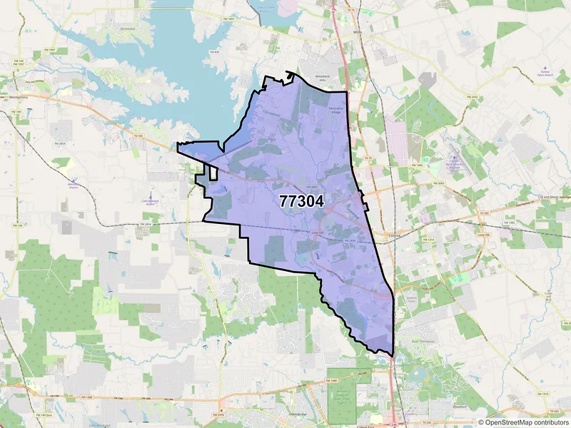 Map of ZIP Code 77304 — Conroe, TX