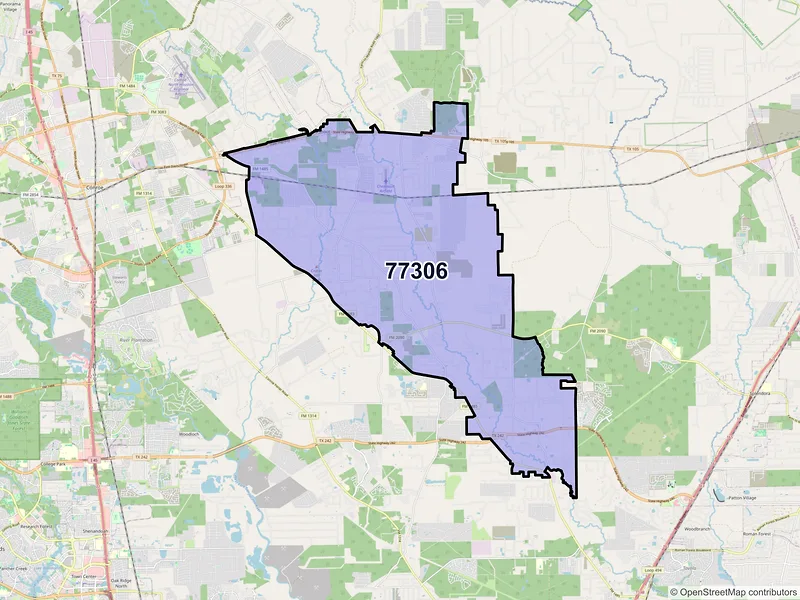 Map of ZIP Code 77306 — Conroe, TX