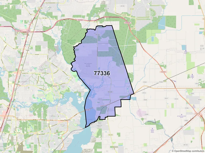 Map of ZIP Code 77336 — Huffman, TX