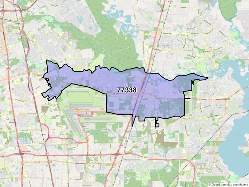 Map of ZIP Code 77338 — Humble, TX