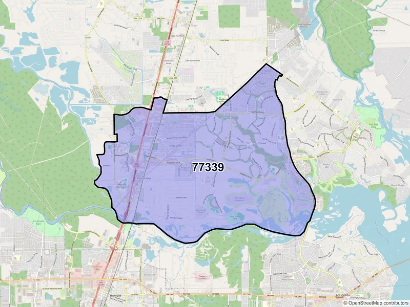 Map of ZIP Code 77339 — Kingwood, TX