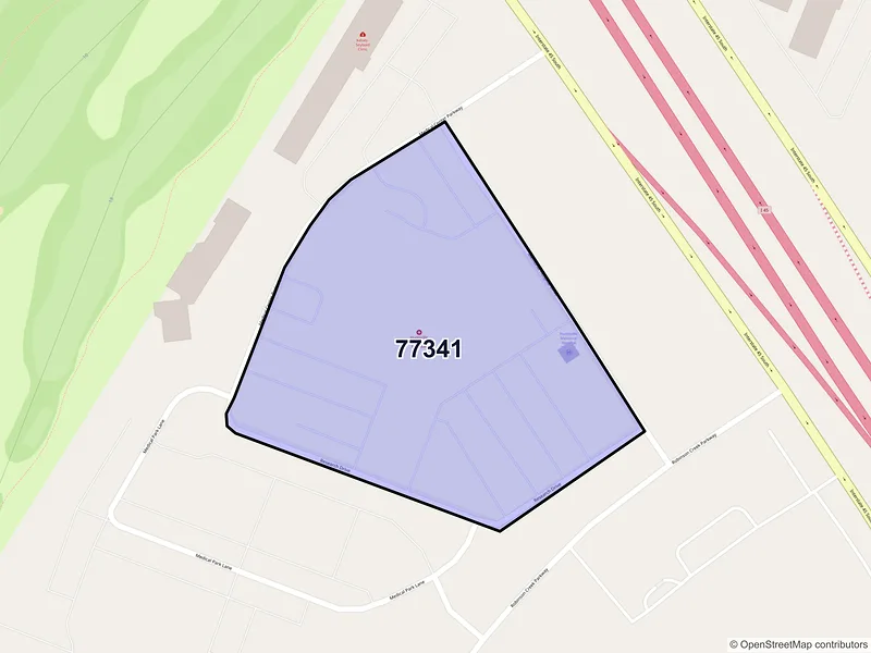 Map of ZIP Code 77341 — Huntsville, TX