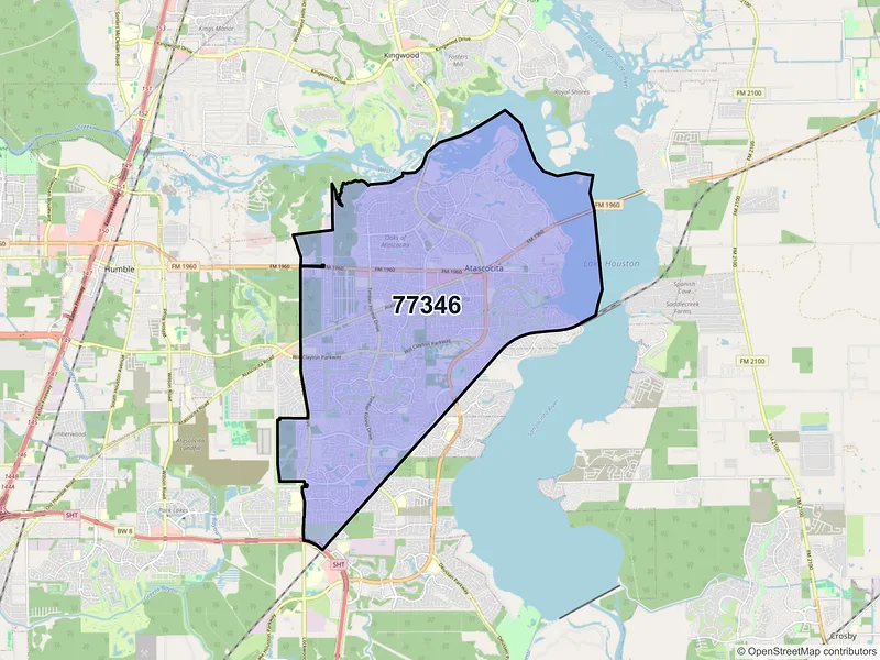 Map of ZIP Code 77346 — Humble, TX