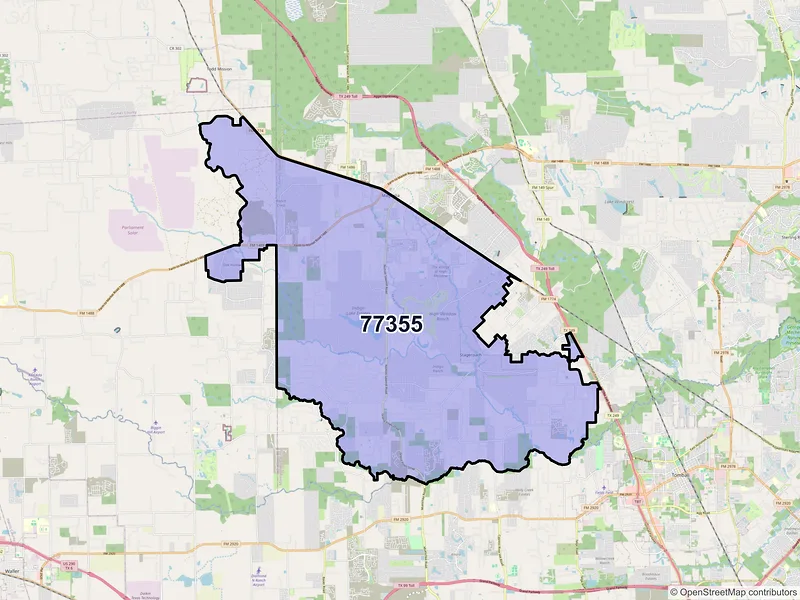 Map of ZIP Code 77355 — Magnolia, TX