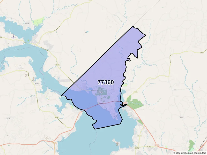 Map of ZIP Code 77360 — Onalaska, TX