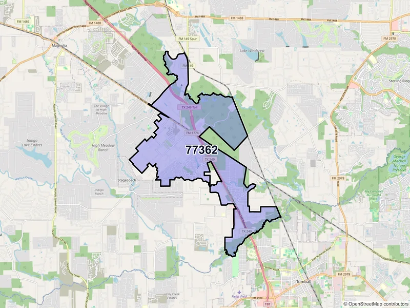 Map of ZIP Code 77362 — Pinehurst, TX