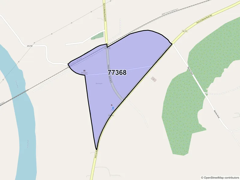 Map of Romayor, Texas and ZIP codes
